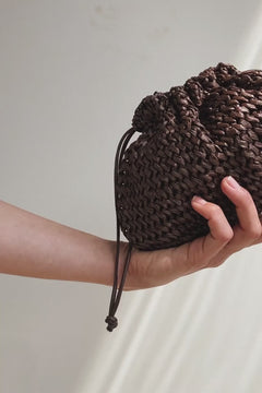 Video of the Aster Raffia Pouch in Pecan