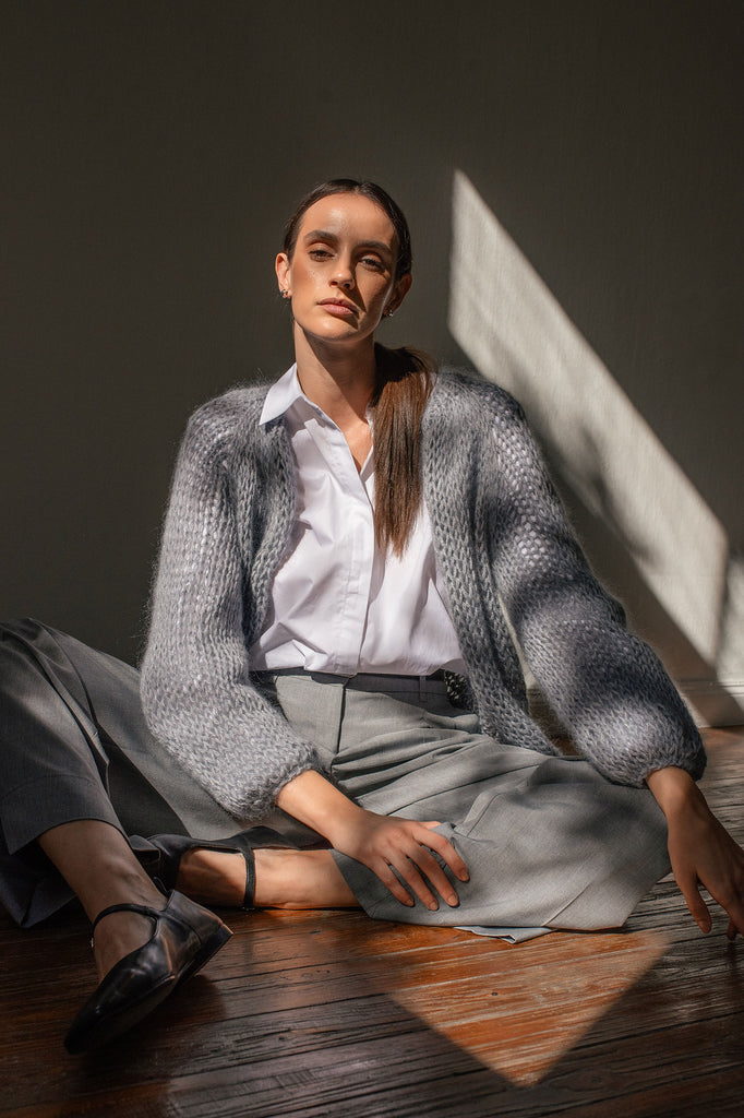 Airy Mohair Bomber in Storm
