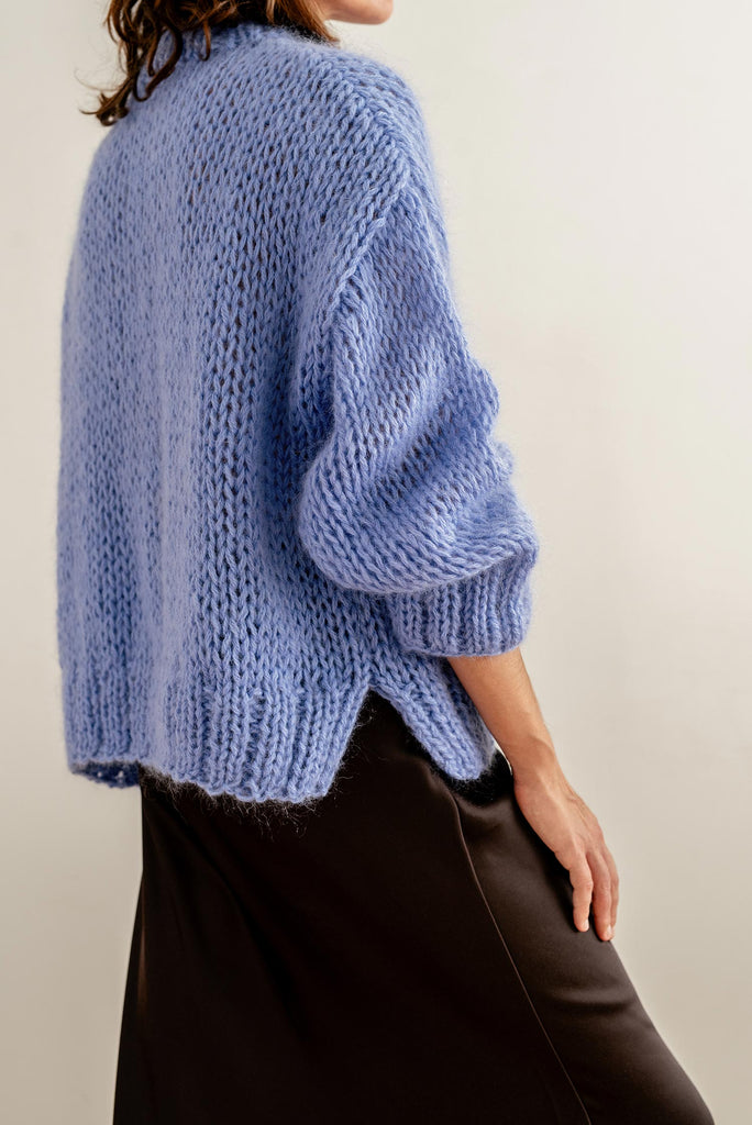 Blue oversize mohair sweater