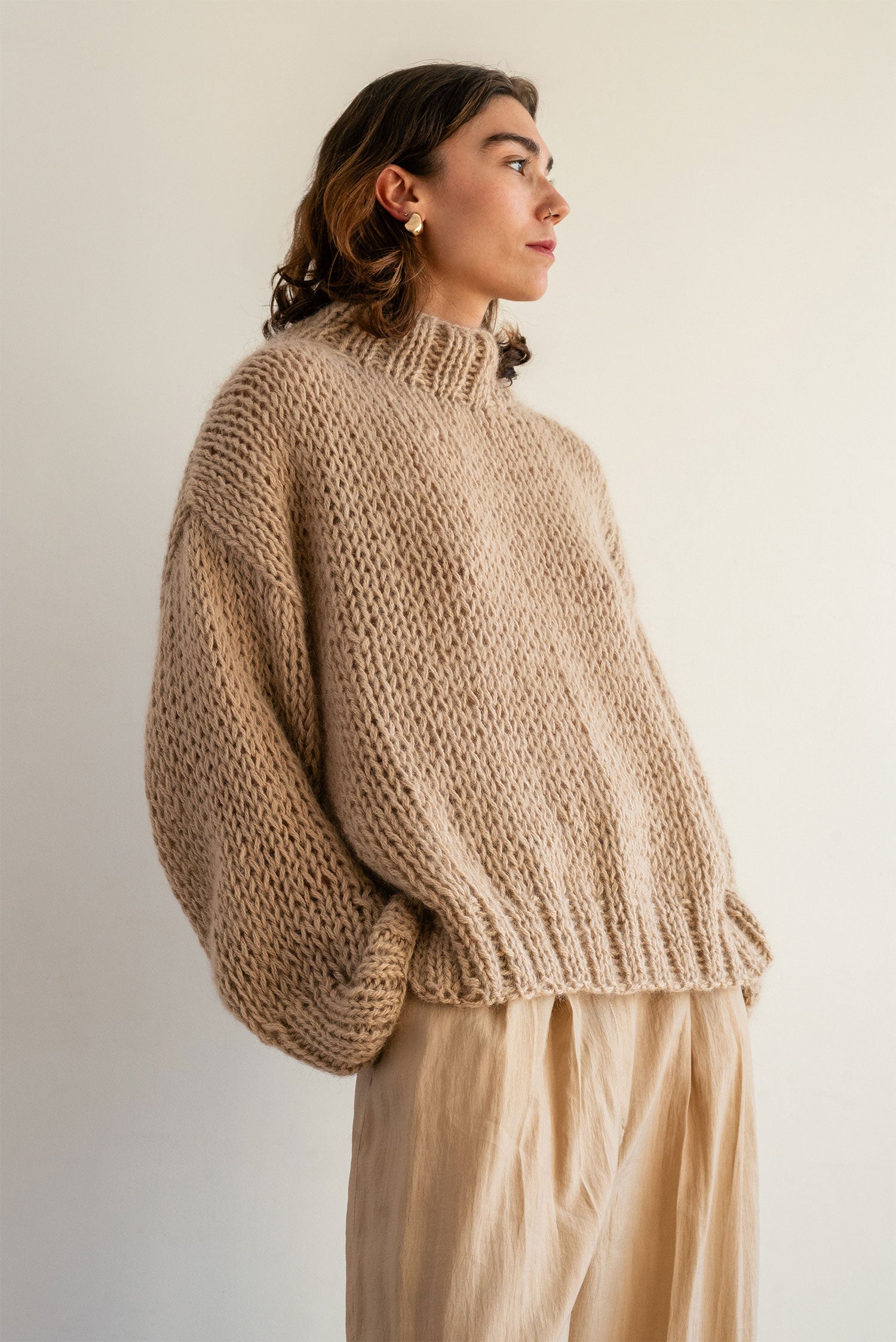 Boxy Mohair Sweater in Honey – Plexida Knitwear