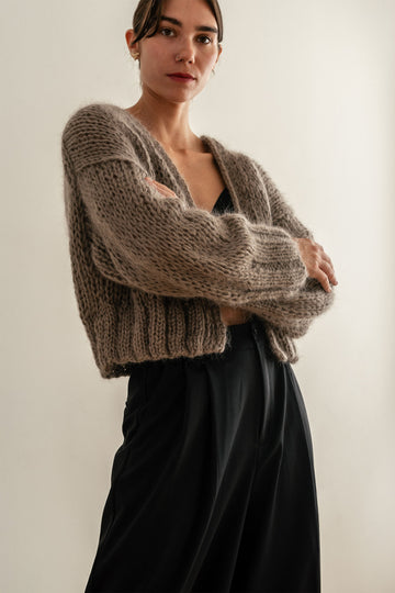 Brown mohair cardigan