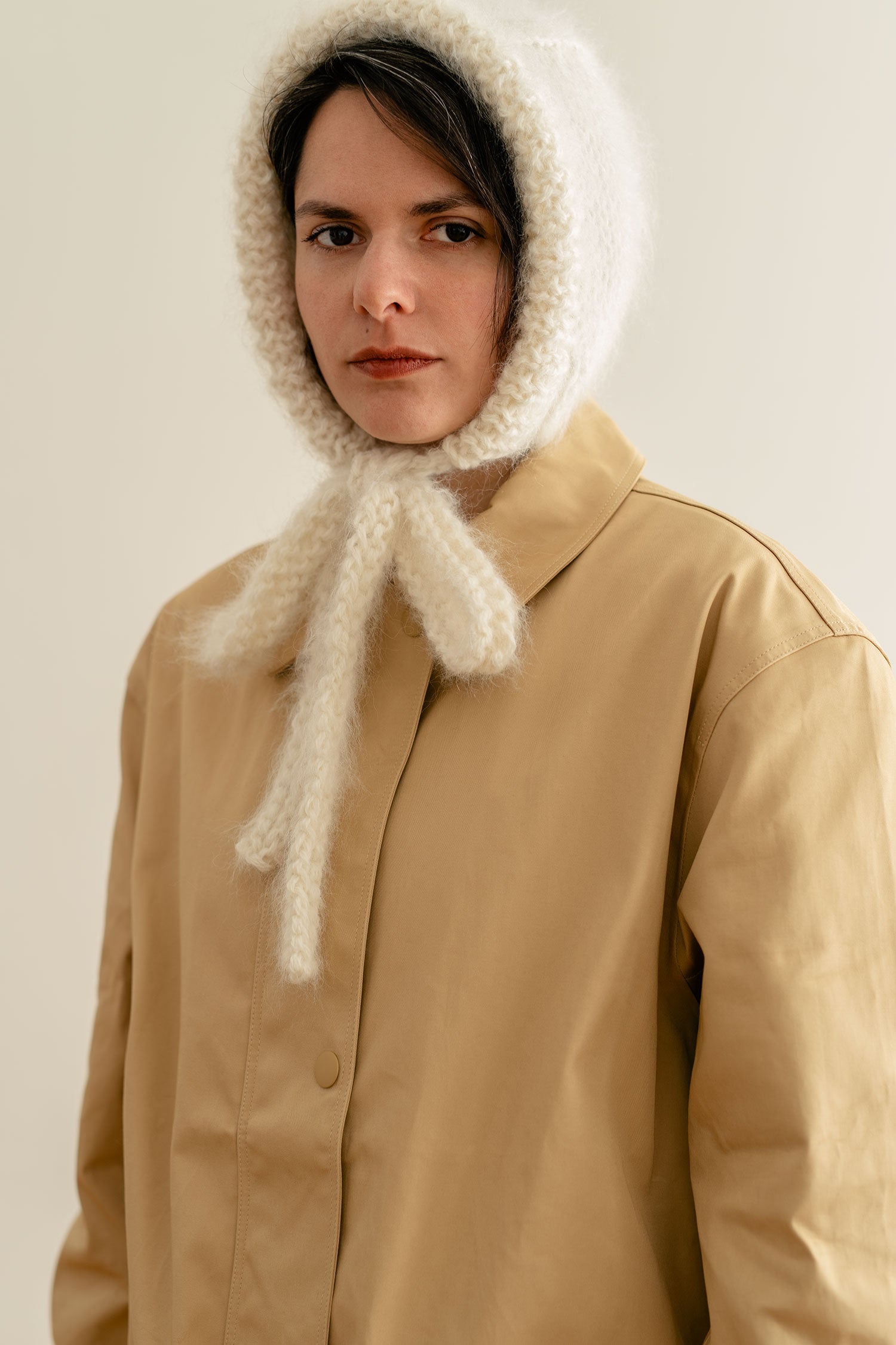 Brushed Mohair Bonnet in Cloud – Plexida Knitwear display picture 1