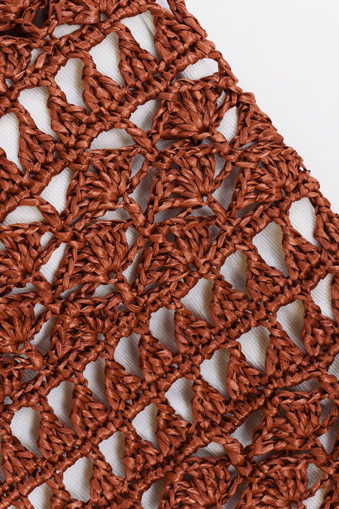 Detail of anemone bag in rust
