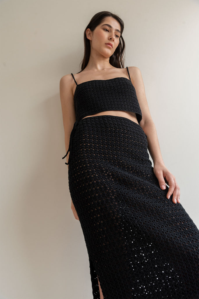 Handmade ida crochet skirt in black