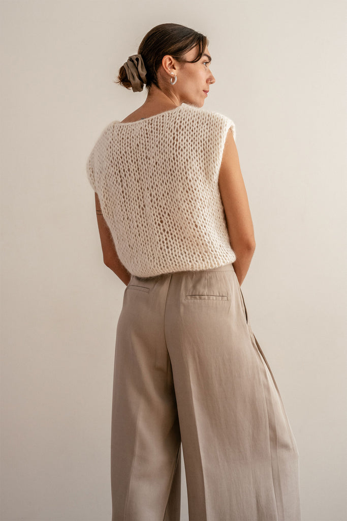Ivory mohair vest