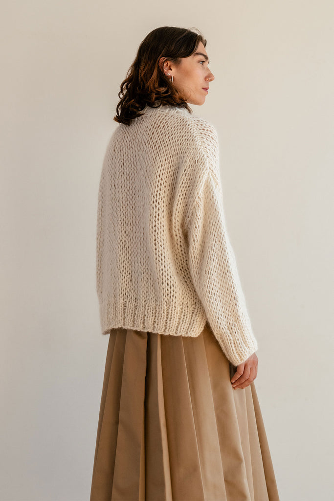 Off white boxy mohair sweater
