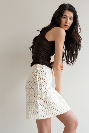 Off white crochet skirt