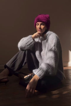 Video of the boxy mohair sweater in Storm