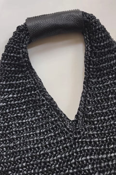Video of the Calla raffia bag in black