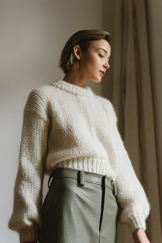 The chunky mohair sweater in cloud