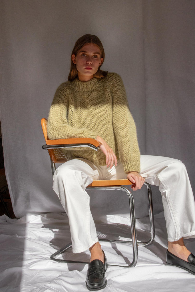 Pastel green mohair sweater